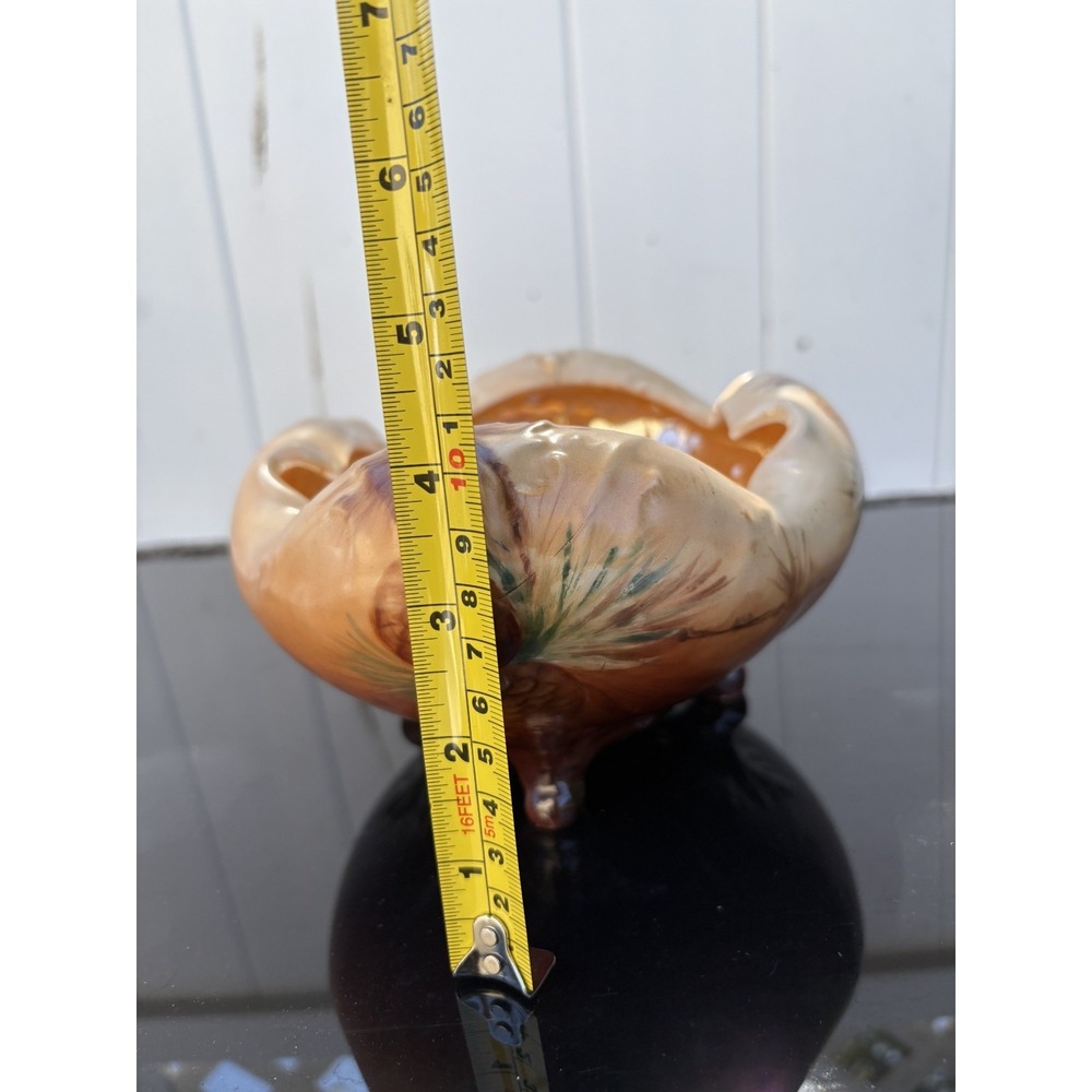 Vintage Ceramic Hand-Painted Bowl European Acorn Decorative Dish 4 Legs - Picture 6 of 12